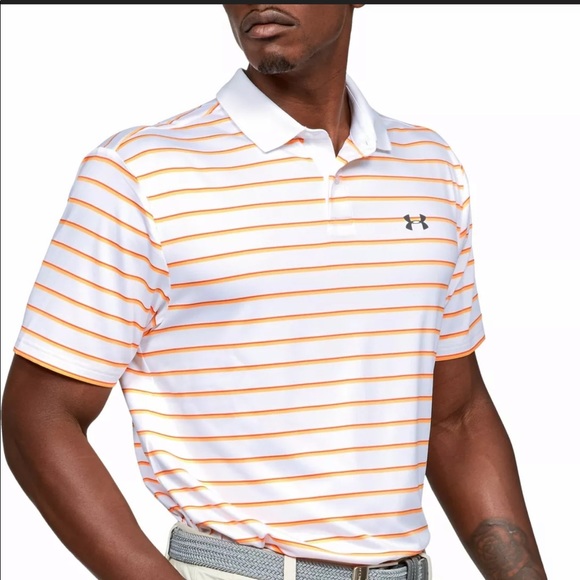 Under Armour Other - Under Armour Performance Golf Polo Stripe Orange